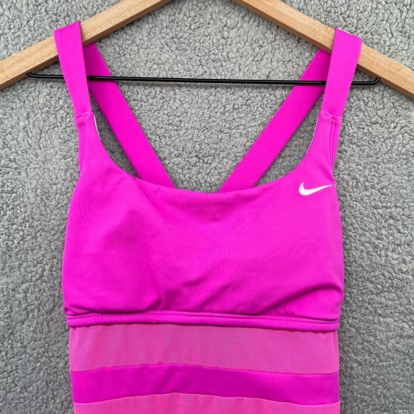 Nike Standard Mesh Solid Edge V-Back One Piece Swimsuit Racerback Women's Medium - Picture 4 of 11